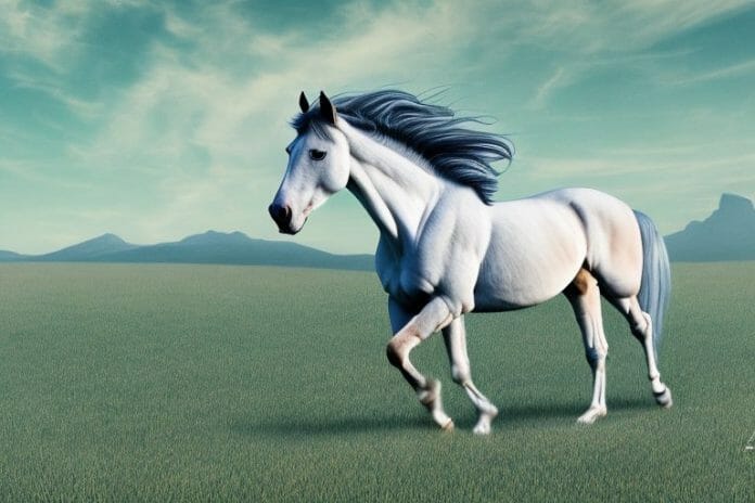 A mustang horse in a field in pinetown