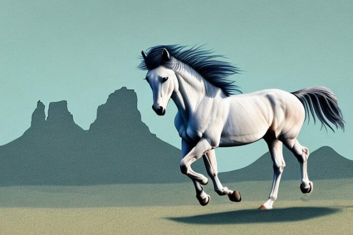 A mustang horse in a natural landscape in port elizabeth