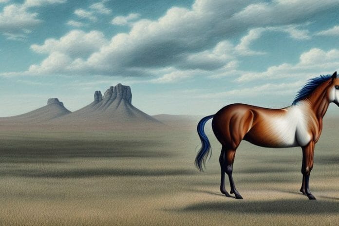 A mustang horse in a rural setting in kroonstad