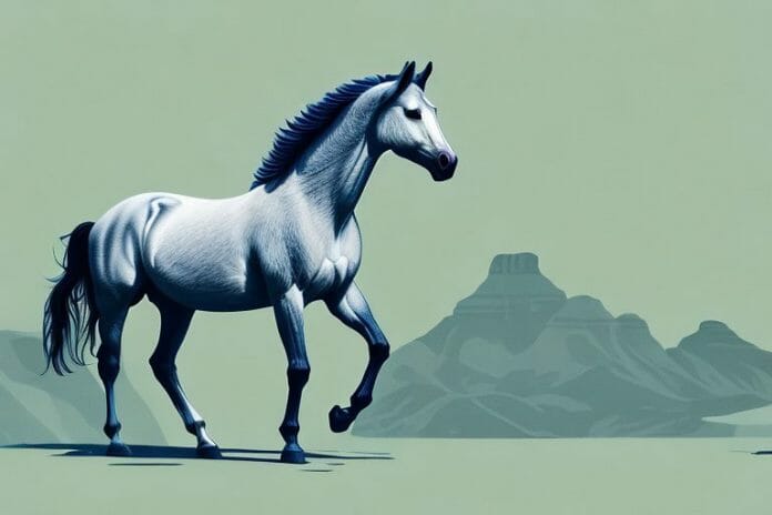 A majestic mustang horse in a lush south african landscape