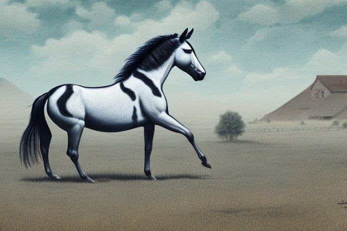 A mustang horse in a rural setting in vanderbijlpark