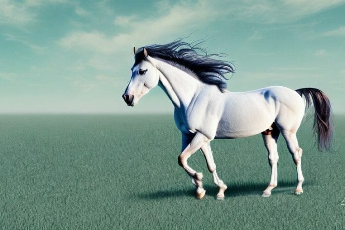 A mustang horse in a field in kempton park
