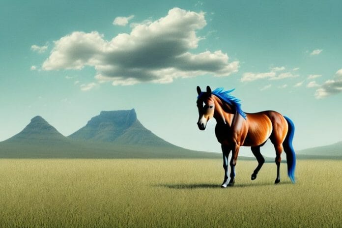 A mustang horse in a field in limpopo