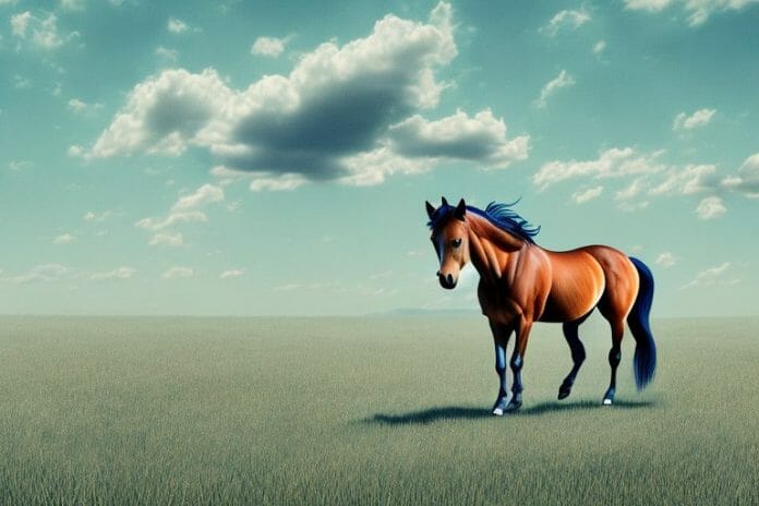 A mustang horse in a field in polokwane
