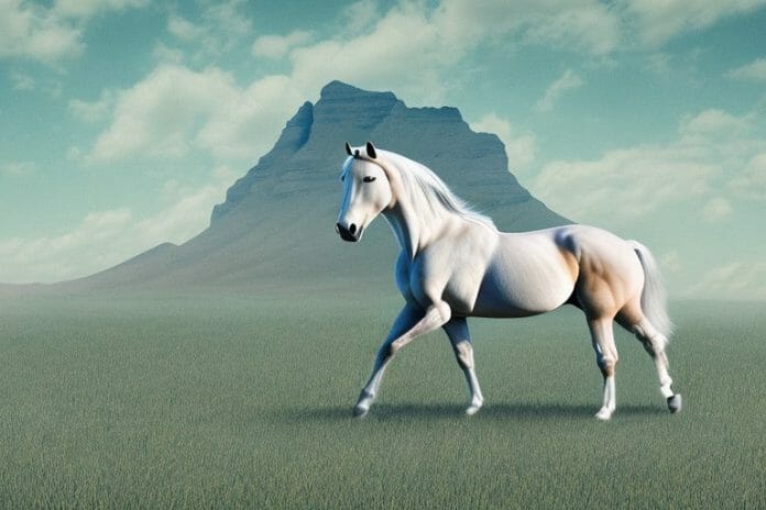 A mustang horse in a field in ermelo