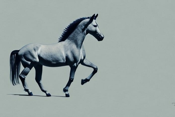 A mustang horse in its natural habitat in upington