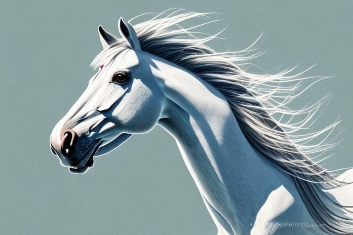 A majestic mustang horse in its natural habitat in vryburg
