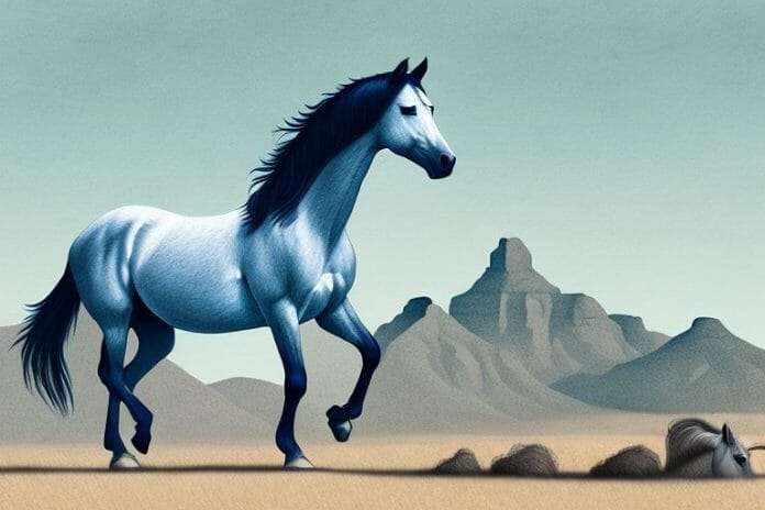A mustang horse in a western cape