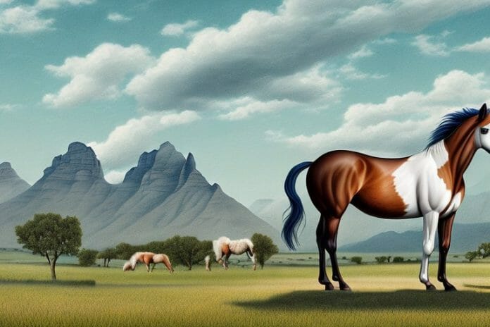 A mustang horse in a rural setting in stellenbosch