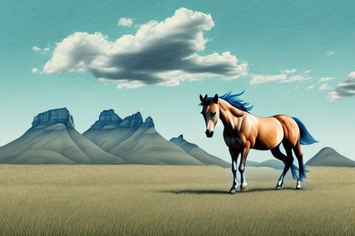 A mustang horse in a field in simon's town