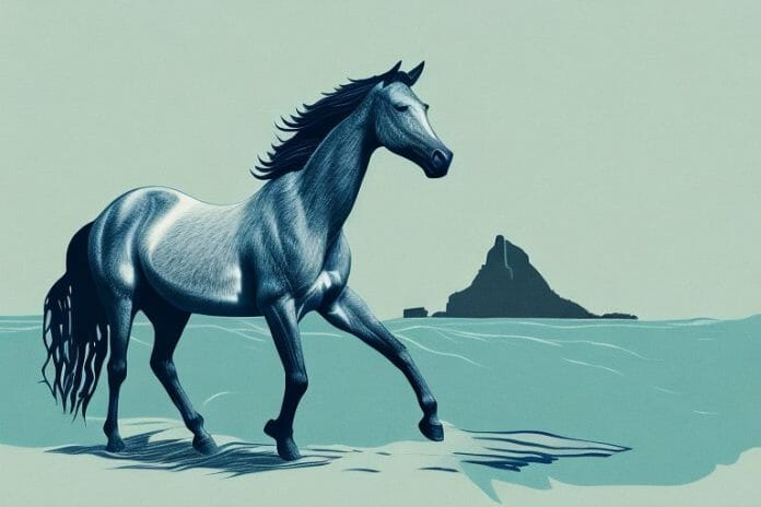A brumby horse in its natural environment in ballito