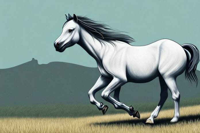 A brumby horse in its natural habitat in the eastern cape