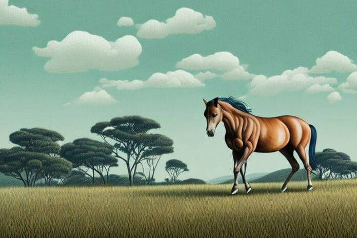 A brumby horse in a rural landscape in port elizabeth