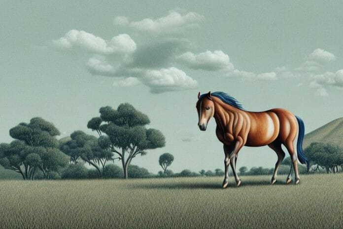 A brumby horse in a rural setting in east london