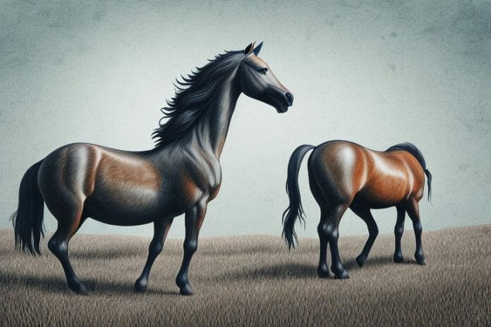 A brumby horse in a rural setting in kroonstad