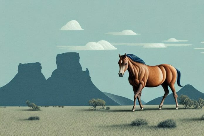 A brumby horse in a south african landscape