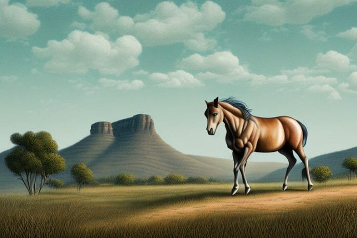A brumby horse in a rural landscape in centurion