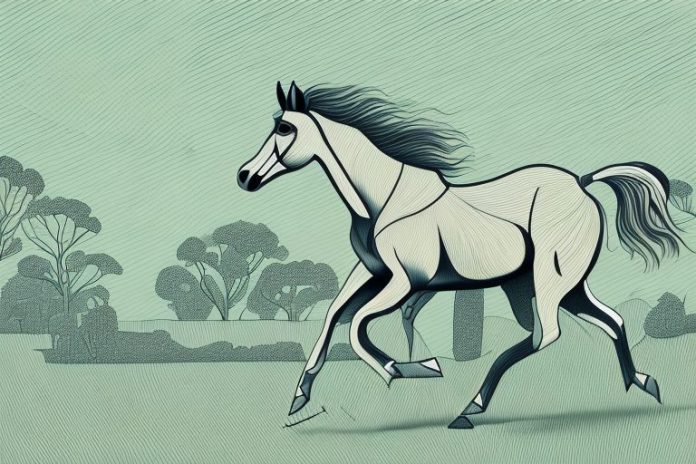 A hackney horse galloping through a rural landscape in stilfontein