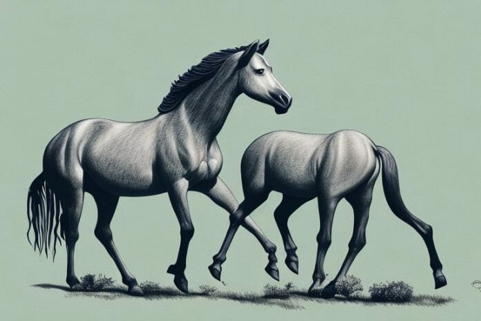 A brumby horse in its natural habitat in mokopane