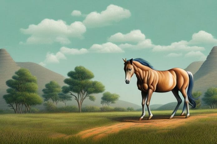 A brumby horse in a rural landscape in musina