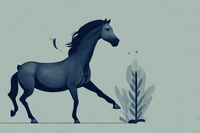 A brumby horse in its natural environment in middelburg