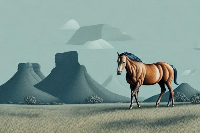 A brumby horse in a south african landscape