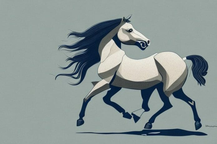 A brumby horse in its natural habitat in delmas