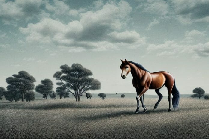 A brumby horse in a rural setting in standerton