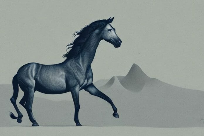 A brumby horse in its natural environment in de aar