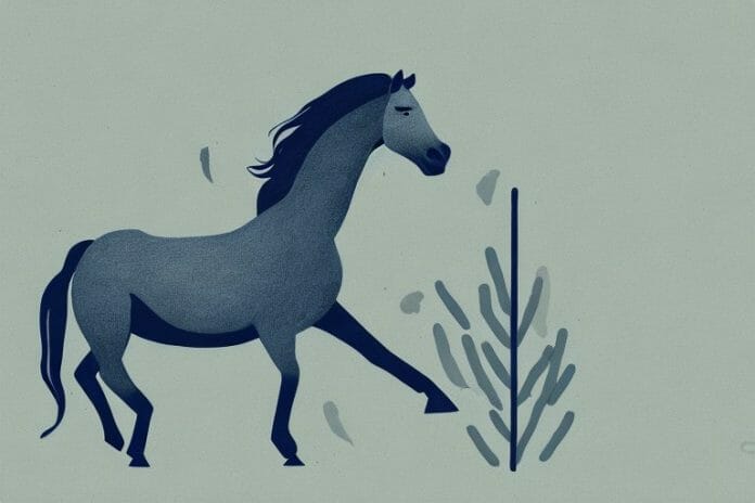 A brumby horse in its natural environment in warrenton