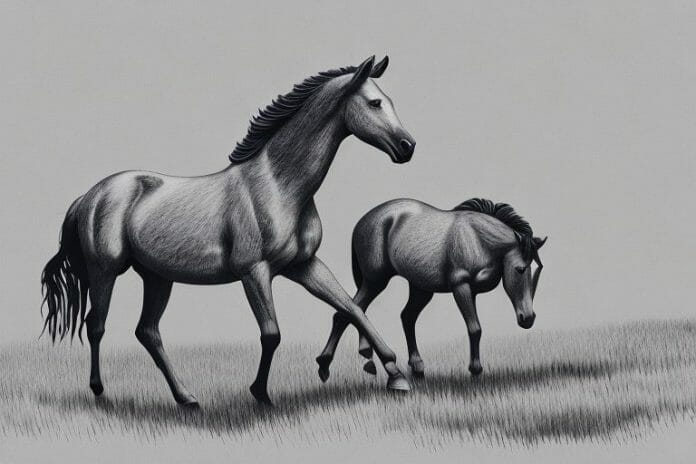 A brumby horse in its natural environment in mogwase