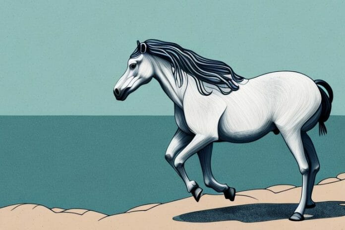 A brumby horse in its natural habitat in mossel bay