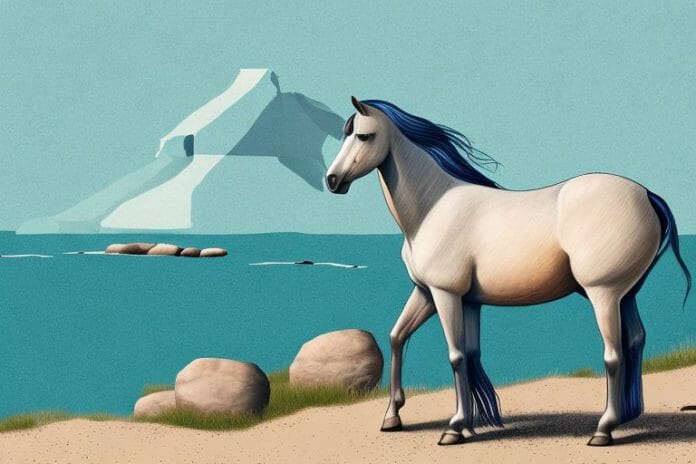 A brumby horse in a natural setting in simon's town