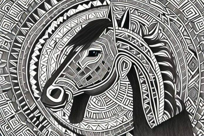 An azteca horse in a rural setting in newcastle