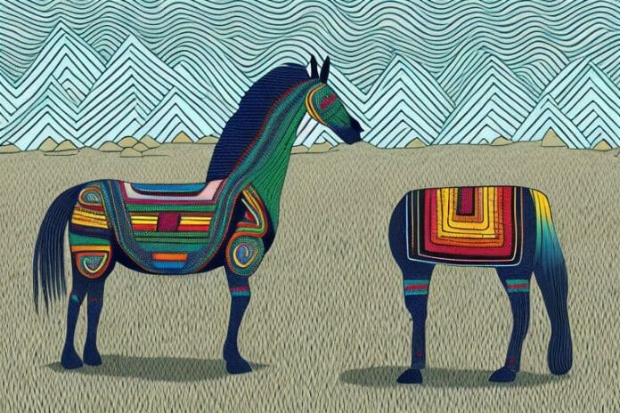 An azteca horse in a rural south african landscape