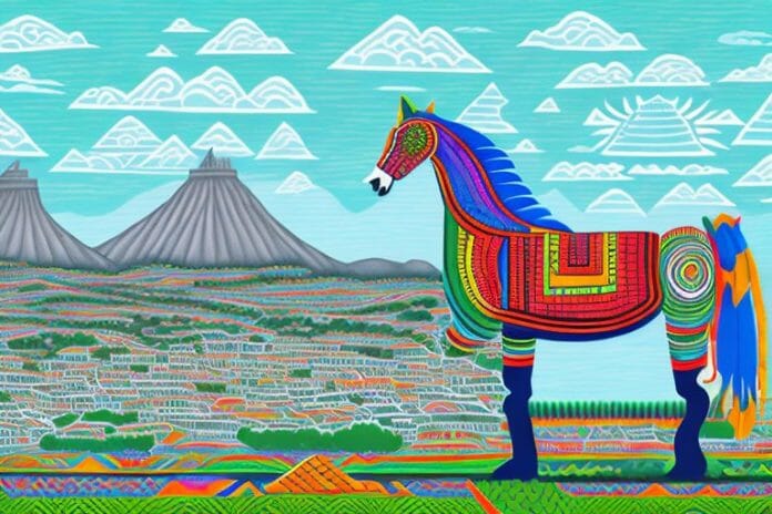 An azteca horse in a landscape of port elizabeth