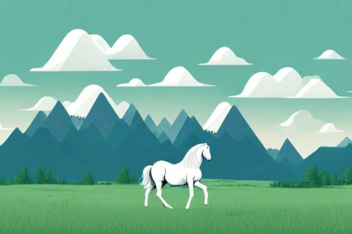 A horse in an open field