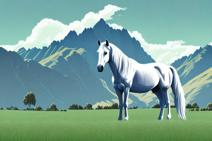 A horse in a pasture in queenstown