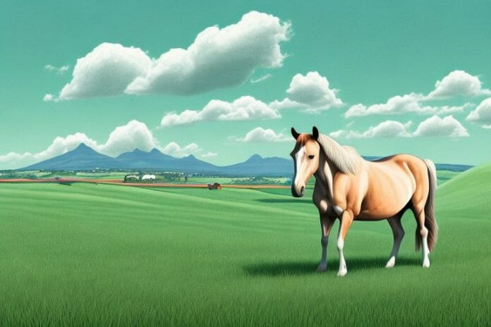 A horse in a pasture