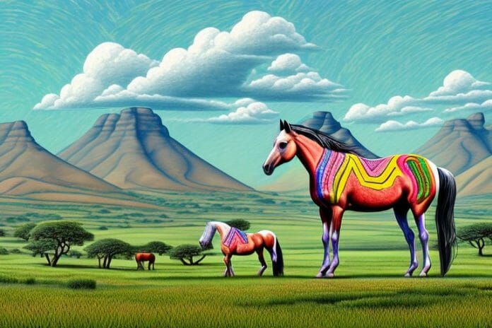 A horse in a rural south african landscape