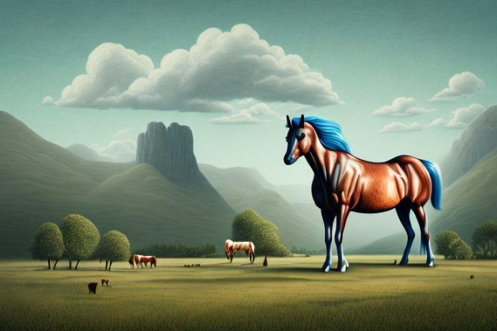 A hackney horse in a rural landscape