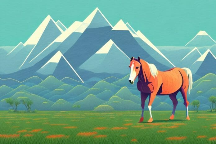 A horse in a field