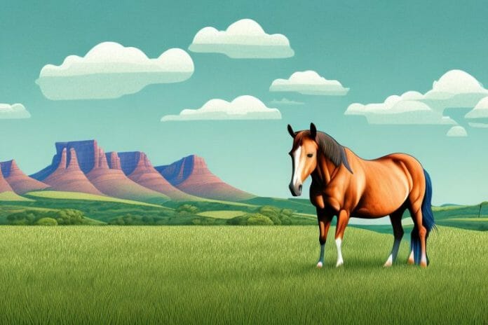 A horse in a field