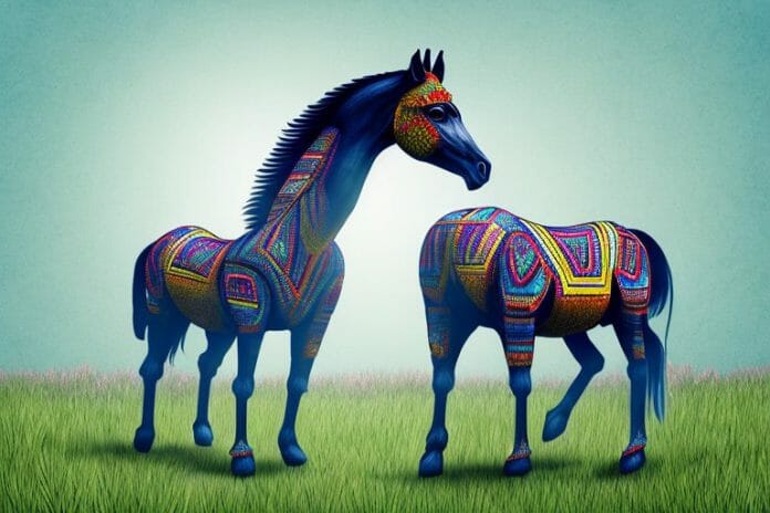 A majestic azteca horse standing in a field in louis trichardt