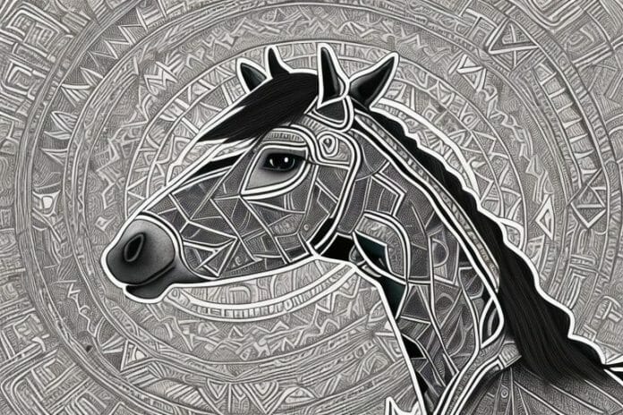 An azteca horse in a rural setting in delmas