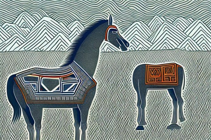 An azteca horse in a rural south african landscape