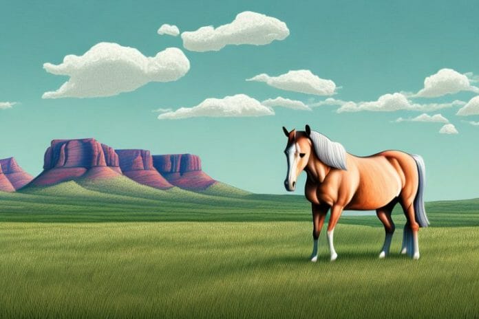 A horse in a field with the kimberley