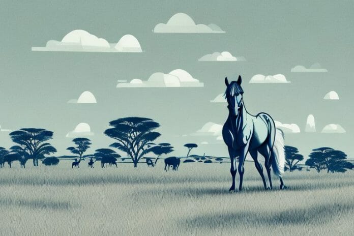 A horse in the landscape of upington