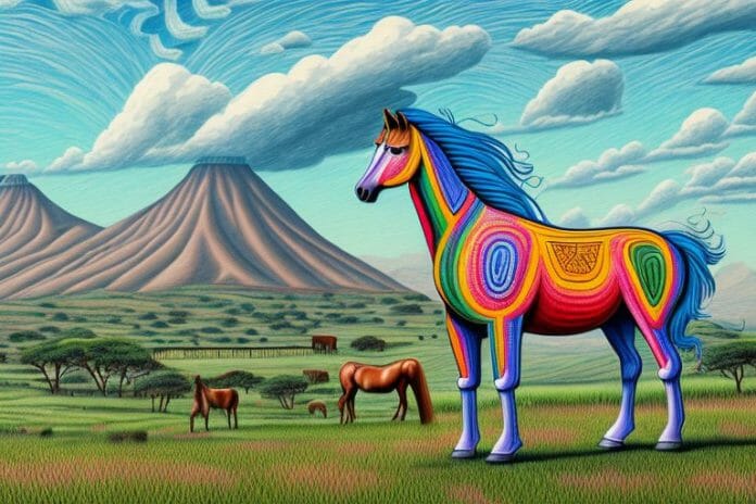 A horse in a rural south african landscape