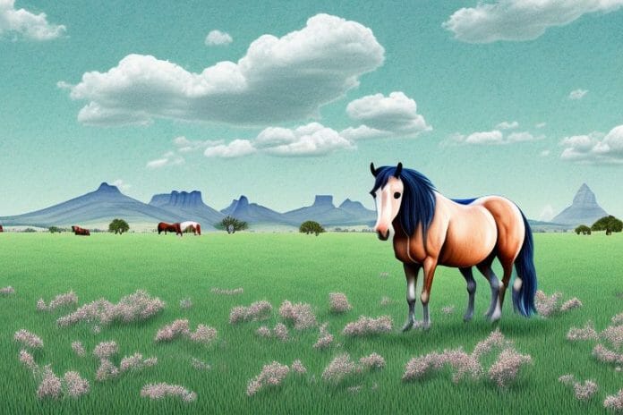 A horse in a field in stellenbosch